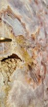 Load image into Gallery viewer, Pink Amethyst Druzy wings on gold stand Tower Cathedral
