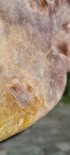 Load image into Gallery viewer, Pink Amethyst Druzy wings on gold stand Tower Cathedral
