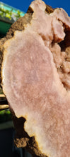 Load image into Gallery viewer, Pink Amethyst on gold stand Heartbeat Tower Cathedral druzy

