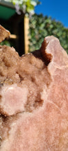 Load image into Gallery viewer, Pink Amethyst on gold stand Heartbeat Tower Cathedral druzy
