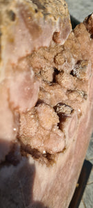 Pink Amethyst on gold stand Heartbeat Tower Cathedral druzy