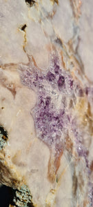 Pink Amethyst on gold stand Over the Rainbow Yellow Tower Cathedral druzy Active