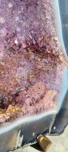 Amethyst angel butterfly wings rainbow amethyst gold stand rare