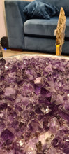 Load image into Gallery viewer, Amethyst Table on chrome modern stand with Glass top Active
