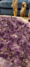 Load image into Gallery viewer, Amethyst Table on chrome modern stand with Glass top Active
