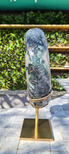 Load image into Gallery viewer, Amethyst Moon on gold stand
