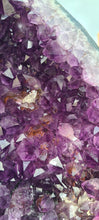 Load image into Gallery viewer, Amethyst Angel Wings Butterfly Wings on gold stand
