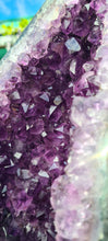 Load image into Gallery viewer, Amethyst Angel Wings Butterfly Wings on gold stand
