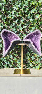 Amethyst Angel Wings Butterfly Wings on gold stand