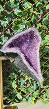 Load image into Gallery viewer, Amethyst Angel Wings Butterfly Wings on gold stand
