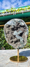 Load image into Gallery viewer, Quartz Druzy Jasper Green on stand - Large - 30cm tall
