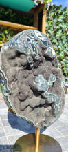 Load image into Gallery viewer, Quartz Druzy Jasper Green on stand - Large - 30cm tall
