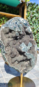 Quartz Druzy Jasper Green on stand - Large - 30cm tall