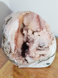 Pink Amethyst Coral Druzy Slab Geode