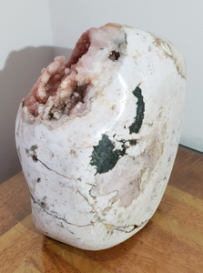 Pink Amethyst Coral Druzy Slab Geode