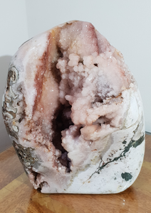 Pink Amethyst Coral Druzy Slab Geode