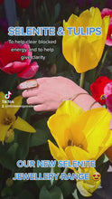 Load and play video in Gallery viewer, Selenite Bracelet and Selenite Rings Cuff Bracelet adjustable
