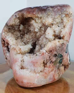 Pink Amethyst Coral Druzy Slab Geode