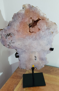 Pink Amethyst Druzy Slab with Hand made Stand