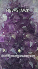 Load and play video in Gallery viewer, Amethyst Angel Wings Butterfly Wings on gold stand
