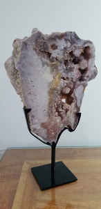 Pink Amethyst Druzy Slab Elite Quality level with Hand made Stand