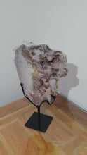 Load and play video in Gallery viewer, Pink Amethyst Druzy Slab Elite Quality level with Hand made Stand
