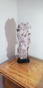 Pink Amethyst extra large tall standing with Hand made Stand