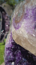 Load and play video in Gallery viewer, Amethyst with Calcite on stand statement crystal - Clear Vision
