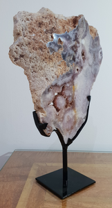 Pink Amethyst Druzy Slab Elite Quality level with Hand made Stand