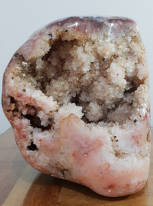Pink Amethyst Coral Druzy Slab Geode