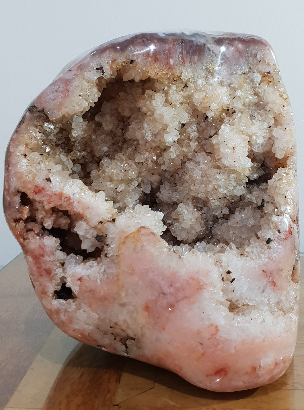 Pink Amethyst Coral Druzy Slab Geode