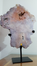 Load image into Gallery viewer, Pink Amethyst Druzy Slab with Hand made Stand
