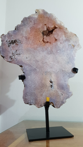 Pink Amethyst Druzy Slab with Hand made Stand