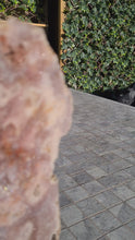 Load and play video in Gallery viewer, Pink Amethyst on gold stand Tower Cathedral druzy
