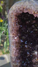Load and play video in Gallery viewer, Amethyst angel wings on stand extra large almost 4 feet tall statement crystal
